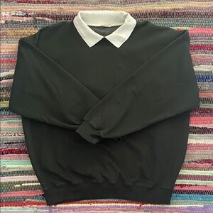 Dark green collared sweatshirt